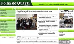 Folha de Quara&iacute;– Quara&iacute;-RS 